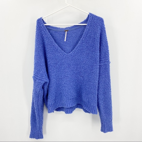 Free People Blue Relaxed Sweater Medium - Picture 1 of 9